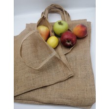 İstanbul Sandalet 1 Adet 35 x 40 cm Askılı Alışveriş Pazar Torbası Doğal Jut Torba Jüt Bez Torba Yaz Okulu Torbası Fuar Promosyon Çanta Torba Katalog Torbası Istanbul Sandalet