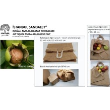 İstanbul Sandalet 1 Adet 35 x 40 cm Askılı Alışveriş Pazar Torbası Doğal Jut Torba Jüt Bez Torba Yaz Okulu Torbası Fuar Promosyon Çanta Torba Katalog Torbası Istanbul Sandalet