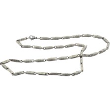 Hit Dükkan Unisex Çelik Kolye 55 cm Desenli Küp Üçgen Zincir Model2