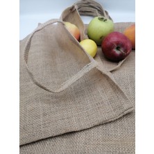 İstanbul Sandalet 1 Adet 35 x 40 cm Askılı Alışveriş Pazar Torbası Doğal Jut Torba Jüt Bez Torba Yaz Okulu Torbası Fuar Promosyon Çanta Torba Katalog Torbası Istanbul Sandalet
