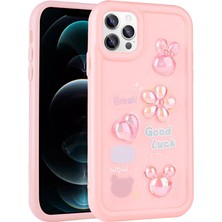 Zore Apple iPhone 12 Pro Max Kılıf Kabartma Figürlü Parlak Toys Silikon KAPAK-PEMBE-8680436734780-OT