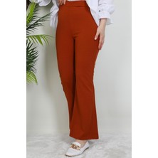 Beli Lastikli Ispanyol Pantolon Kiremit