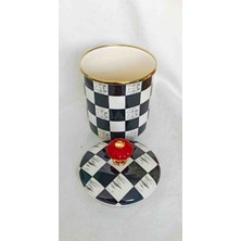 Emaye Dama Kavanoz Saklama 12 cm Yükseklik 11 cm Çap  1 Litre Hacim