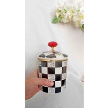 Emaye Dama Kavanoz Saklama 12 cm Yükseklik 11 cm Çap  1 Litre Hacim