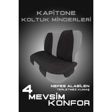 Üst Düzey Terletmez Kumaş 7 Parça Oto Koltuk Kılıfı -Oto Koltuk Minder -Siyah Kırmızı