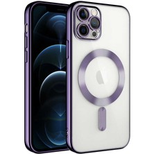Zore Apple iPhone 11 Pro Max Uyumlu Kamera Korumalı Magsafe Wireless Şarj Özellikli Demre Kapak-Derin Mor
