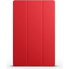 Zore Galaxy Tab S8 Ultra SM-X900  Uyumlu Smart Cover Standlı 1-1 Kılıf-Kırmızı