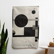 Süprematizm Geometrik Şekiller  Duvar Örtüsü -  Pamuk Sırtlı, Canlı Renkler