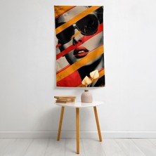 Popart Tarzı Kumaş Duvar Örtüsü -  Pamuk Sırt ve Polyester Ön - Canlı Renkler - Yatak