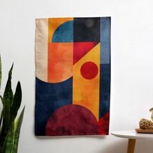 Geometrik Şekiller  Duvar Örtüsü - Canlı Renkler,  Pamuk Sırt, Ranforce Kumaş - Yatak