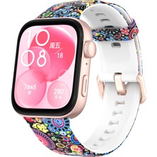 Alstrap Huawei Watch  Fit 4 Pro/Fit 4/ Fit 3 Uyumlu Desenli Silikon Kordon