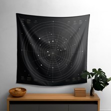 Minimal Yıldız Haritası  Duvar Örtüsü - Canlı Renkler - Modern Dekoratif Kumaş Duvar Sanatı