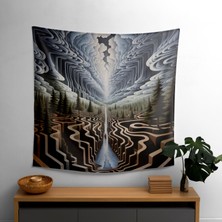 Psychedelic Optik Illüzyon Duvar Örtüsü - Canlı Renkler,  Pamuk Sırt, Süblimasyon Baskı
