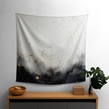 Zarif Yıldız Haritası Kumaş Duvar Sanatı Örtü -  Pamuk Sırt, Polyester Ön - Ranforce Kumaş,