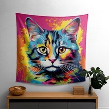 Pop Art  Duvar Örtüsü - Canlı  Pamuk Sırt ve Polyester Ön Kumaş Sanat Dekoru