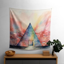 Pink Floyd Suluboya Prizma Duvar Örtüsü - Modern Ev Dekorasyonu Için Canlı Kumaş Sanatı