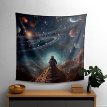 Göksel Yolculuk  Duvar Sanatı -  Pamuk Sırtlı Polyester Ön Duvar Örtüsü - Canlı Süblimasyon