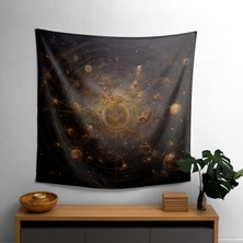 Gerçekçi Yıldız Haritası  Kumaş Duvar Sanatı Örtü - Canlı Renkler, Modern Şık Duvar Asılı