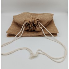 İstanbul Sandalet 1 Adet 25 x 30 x 10 cm Büzgülü ve Askılı Alışveriş Pazar Torbası Doğal Jut Torba Jüt Bez Torba Yaz Okulu Torbası Fuar Promosyon Çanta Torba Katalog Torbası Istanbul Sandalet