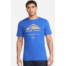 Nike Dri-Fit Running Trail Mavi Erkek Spor Tişört