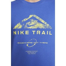 Nike Dri-Fit Running Trail Mavi Erkek Spor Tişört