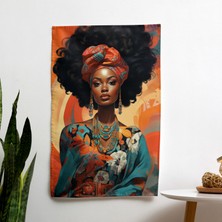Afro Moda Çeşitlilik Duvar Sanatı - Polyester Ön Taraflı Canlı  Pamuk Arka Duvar Örtüsü