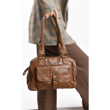 Suni Deri Omuz Çantası Taba (Model: 571-13-13K)