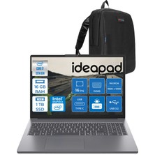 Lenovo Ideapad Slim 3 16IRH10 Intel Core I7 13620H 16GB 1tb SSD Freedos 16" Wuxga (1920X1200) IPS 300NITS Taşınabilir Bilgisayar 83K2001VTRF02 + Zetta Çanta