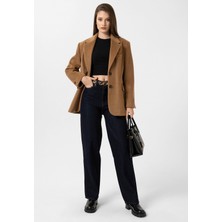 Antioch Camel Kadın Yün Karışımlı Blazer Ceket