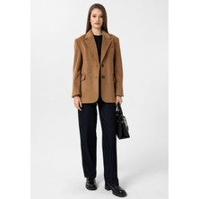 Antioch Camel Kadın Yün Karışımlı Blazer Ceket