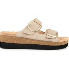 Muya Pantai Kadın Anatomik Tabanlı Terlik Krem Renk Konforlu ve Hafif Tasarım