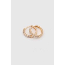 Glare Jewellery Beyaz Zirkon Taş Minimal Vip Küpe