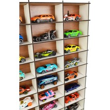 KutuTR 50 Araçlık Ahşap Duvar Rafı ( Hotweels ve Matchbox )