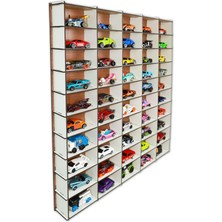 KutuTR 50 Araçlık Ahşap Duvar Rafı ( Hotweels ve Matchbox )
