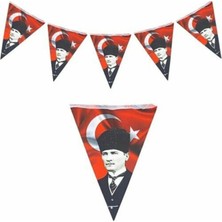 Atatürk Türk Bayrağı Üçgen Flama Kutlama Seti