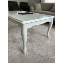 Home Başaran Mobilya Üst Kalite 70 x 110 Mdf 1. Sınıf Lake Boyalı Beyaz Orta Sehpa