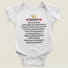 Sevbano Doğum Günün Kutlu Olsun Baba Yazılı Pamuklu Yumuşak Unisex Çıtçıtlı Body Zıbın