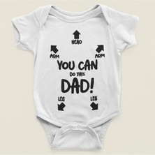 Sevbano Bunu Yapabilirsin Baba Yazılı Pamuklu Yumuşak Zıbın, Unisex Çıtçıtlı You Can Do This Dad Body Zıbın