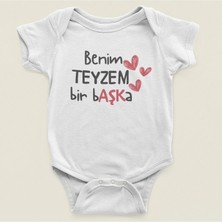 Sevbano Benim Teyzem Bir Başka Yazılı Pamuklu Yumuşak Unisex Çıtçıtlı Body Zıbın