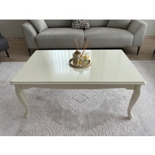 Başaran Mobilya Üst Kalite 70X110 1. Sınıf Lake Boyalı Krem Orta Sehpa
