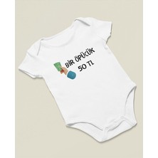 Sevbano Bir Öpücük 50 Tl Yazılı Pamuklu Yumuşak Unisex Çıtçıtlı Body Zıbın