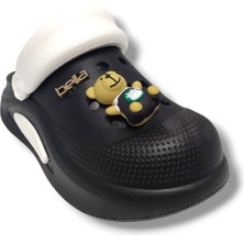 Akınalbella Akınal E468.Z.0002-25 Figürlü Anatomik Sabo Terlik Siyah Beyaz 36-40