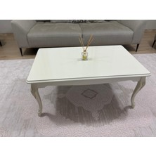 Başaran Concept Ultra Kaliteli 1. Sınıf 70X110 Mdf Oyma Işlemeli Gold Büyük Ölçü Lüks Krem Orta Sehpa