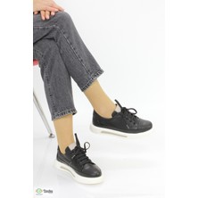 Mammamia Kadın Klasık Tarz Bağcıklı   Deri Ortopedik Günlük  Ayakkabı M26YA3525