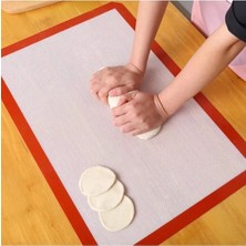 2 Adet Silikon Pişirme Matı Yıkanabilir Kendinden Yağlı Fırınlanabilir Hamur Açma Matı 30 x 40