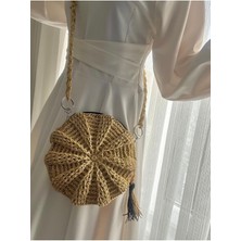 Dna Moda Makaron Çanta / Hasır Çanta / Bohem Çanta / El Örgüsü Hasır Çanta / Kağıt Ip Çanta