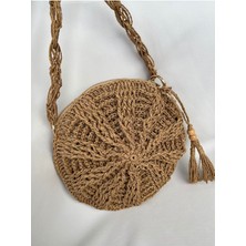 Dna Moda Makaron Çanta / Hasır Çanta / Bohem Çanta / El Örgüsü Hasır Çanta / Kağıt Ip Çanta
