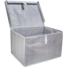 Teknotrust Alas Kapaklı Çok Amaçlı Saklama Kutusu Düzenleyici Kutu Hurç Mini Gri 40*30*26  cm