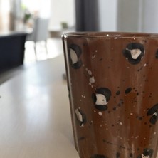 Prestij Seramik Leopar Desenli Kahve Fincanı/kupa