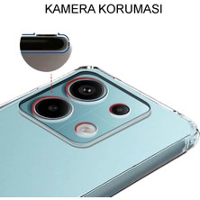 (Tıpalı Şeffaf) Xiaomi Redmi Note 13 Pro 5g Kamera Koruyuculu Şarj Yeri Tıpalı Yumuşak Silikon Kılıf